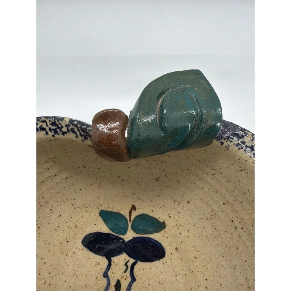 Three Rivers Studio Pottery Spongeware Glazed Apple Bowl